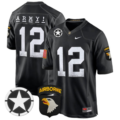 Army Black Knights 101st Airborne Division Patch 2024 Game Jersey - All Stitched