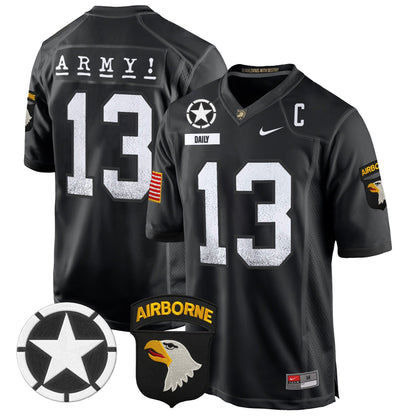 Army Black Knights 101st Airborne Division Patch 2024 Game Jersey - All Stitched