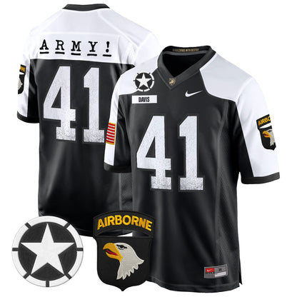 Army Black Knights 101st Airborne Division Patch 2024 Game Jersey - All Stitched