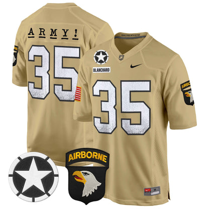 Army Black Knights 101st Airborne Division Patch 2024 Game Jersey - All Stitched