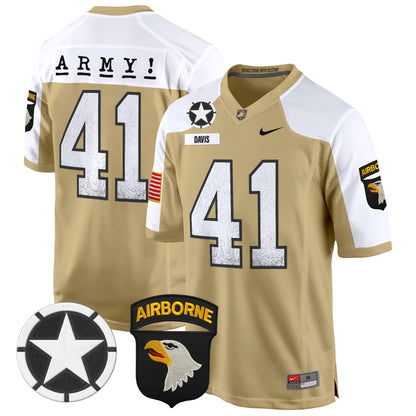 Army Black Knights 101st Airborne Division Patch 2024 Game Jersey - All Stitched