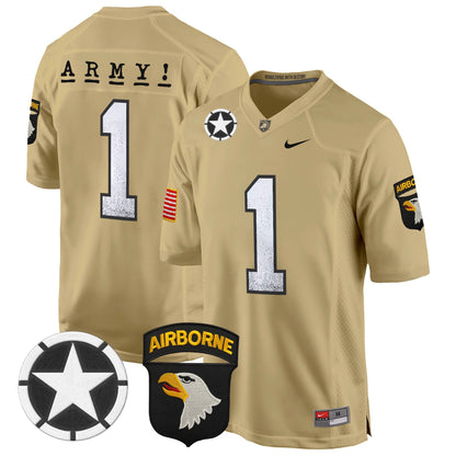 Army Black Knights 101st Airborne Division Patch 2024 Game Jersey - All Stitched