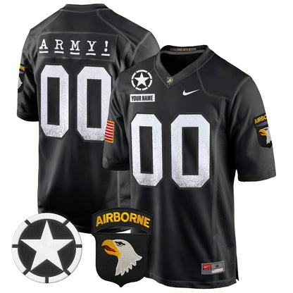 Army Black Knights 101st Airborne Division Patch 2024 Game Custom Jersey - All Stitched