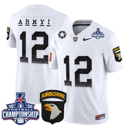 Army Black Knights 2024 AAC Championship Patch Vapor Limited Jersey - All Stitched