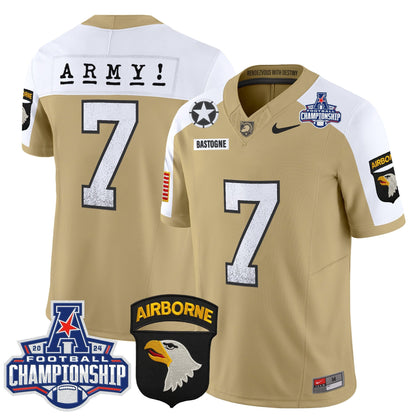 Army Black Knights 2024 AAC Championship Patch Vapor Limited Jersey - All Stitched