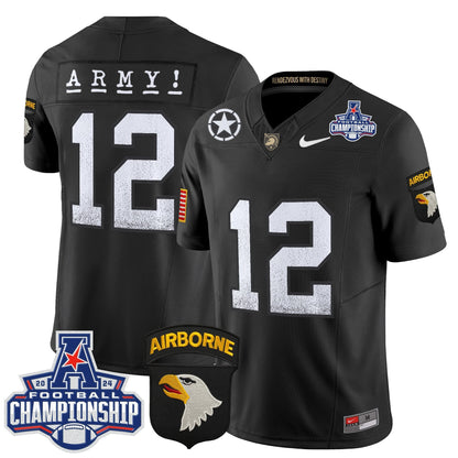Army Black Knights 2024 AAC Championship Patch Vapor Limited Jersey - All Stitched