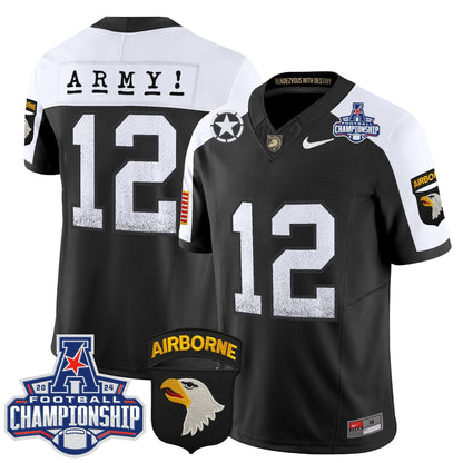 Army Black Knights 2024 AAC Championship Patch Vapor Limited Jersey - All Stitched