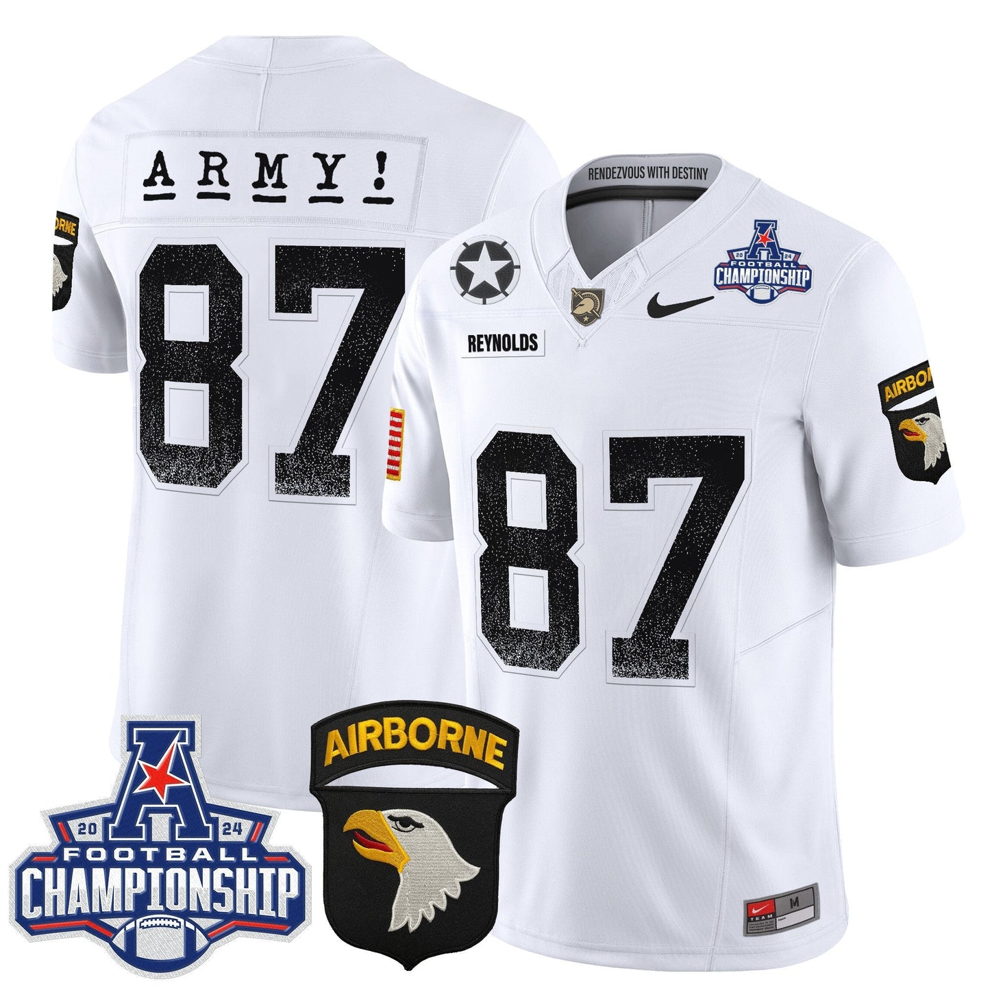 Army Black Knights 2024 AAC Championship Patch Vapor Limited Jersey - All Stitched