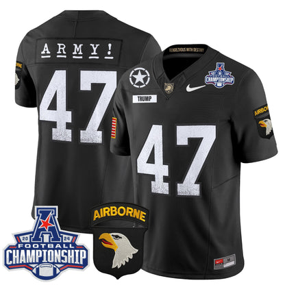 Army Black Knights 2024 AAC Championship Patch Vapor Limited Jersey - All Stitched