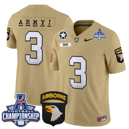Army Black Knights 2024 AAC Championship Patch Vapor Limited Jersey - All Stitched
