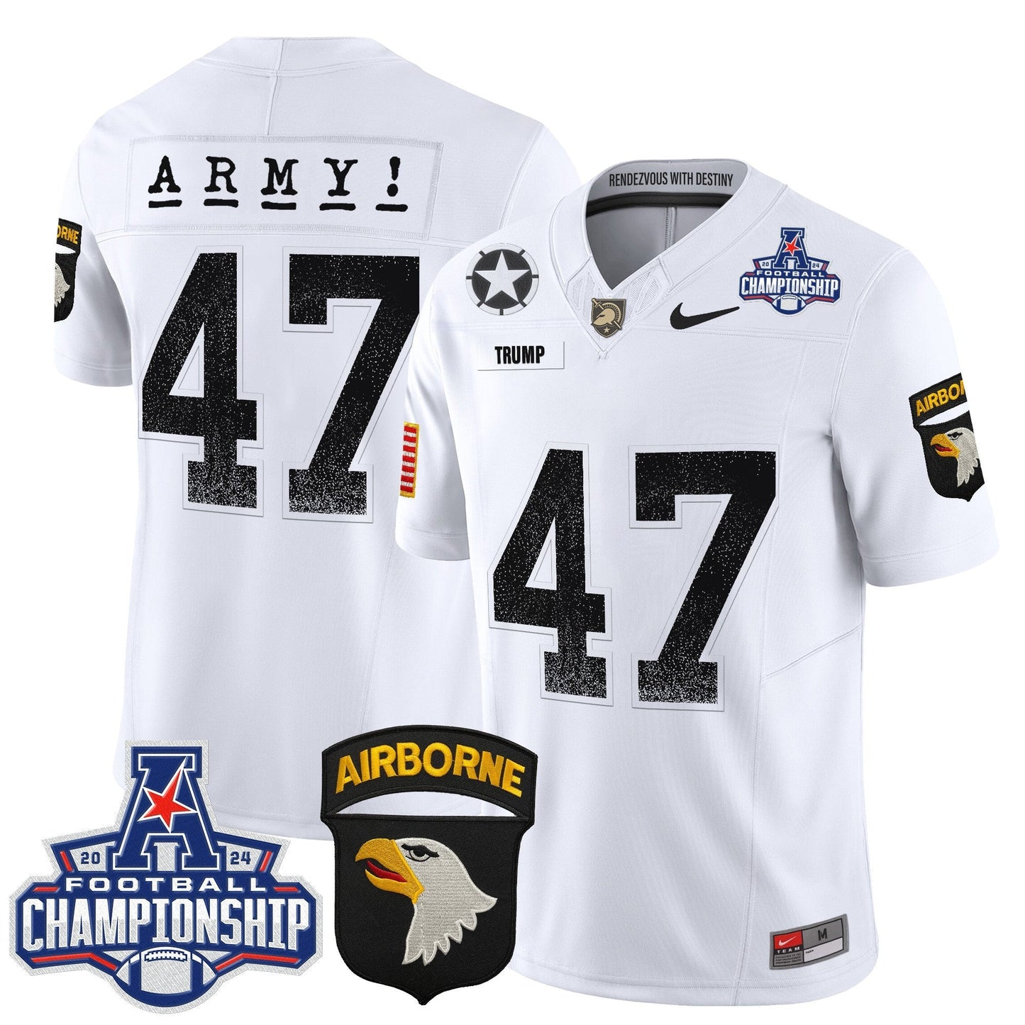 Army Black Knights 2024 AAC Championship Patch Vapor Limited Jersey - All Stitched
