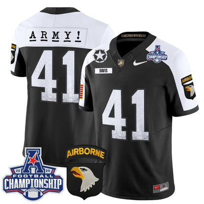 Army Black Knights 2024 AAC Championship Patch Vapor Limited Jersey - All Stitched