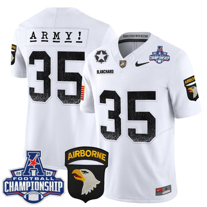 Army Black Knights 2024 AAC Championship Patch Vapor Limited Jersey - All Stitched