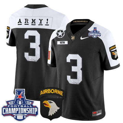 Army Black Knights 2024 AAC Championship Patch Vapor Limited Jersey - All Stitched