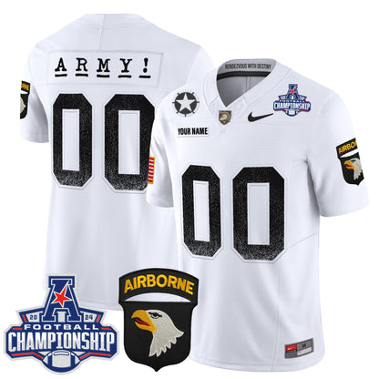 Army Black Knights 2024 AAC Championship Patch Vapor Limited Custom Jersey - All Stitched