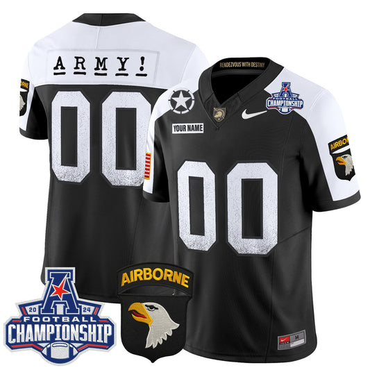 Army Black Knights 2024 AAC Championship Patch Vapor Limited Custom Jersey - All Stitched