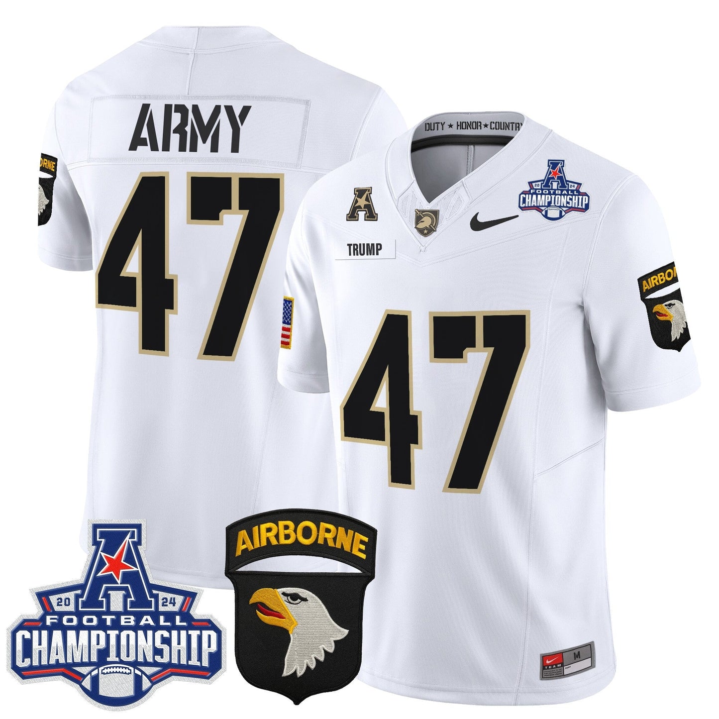 Army Black Knights 2024 AAC Championship Patch Vapor Limited Jersey V2 - All Stitched