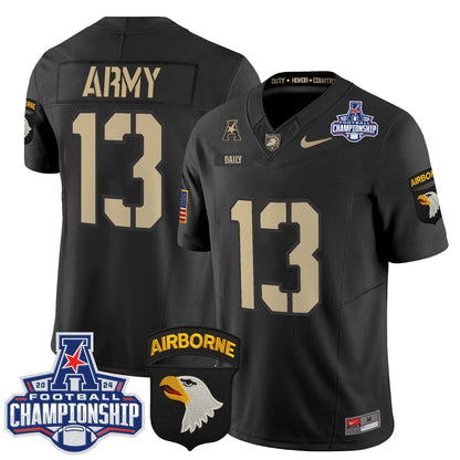 Army Black Knights 2024 AAC Championship Patch Vapor Limited Jersey V2 - All Stitched