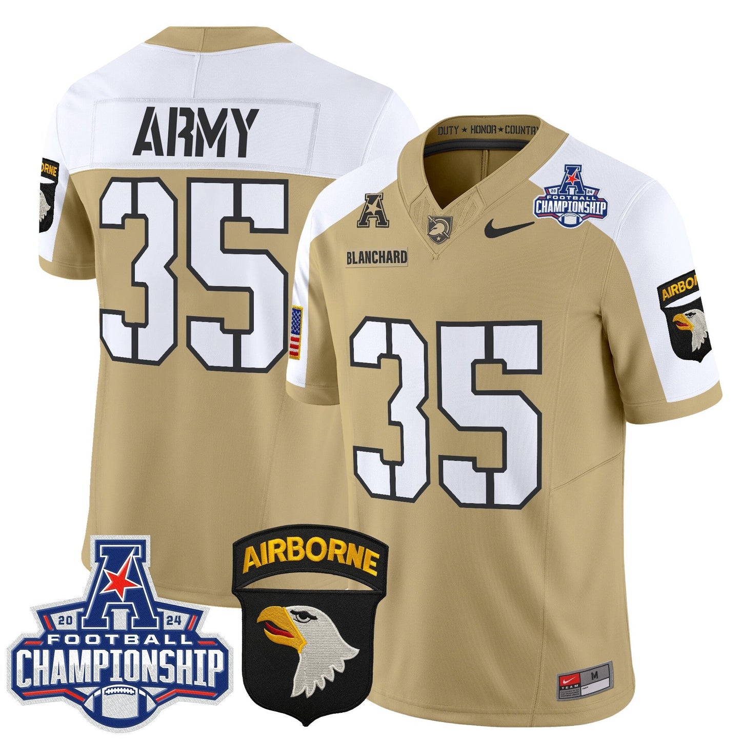 Army Black Knights 2024 AAC Championship Patch Vapor Limited Jersey V2 - All Stitched