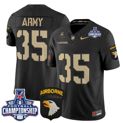 Army Black Knights 2024 AAC Championship Patch Vapor Limited Jersey V2 - All Stitched