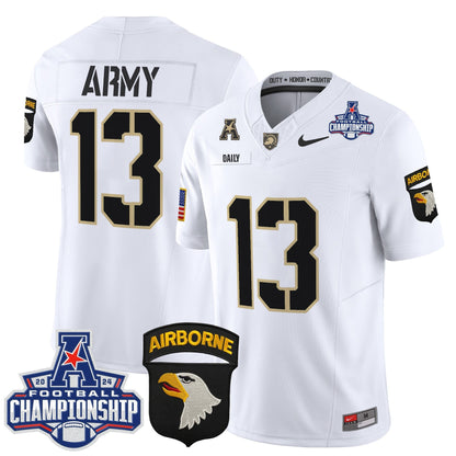 Army Black Knights 2024 AAC Championship Patch Vapor Limited Jersey V2 - All Stitched