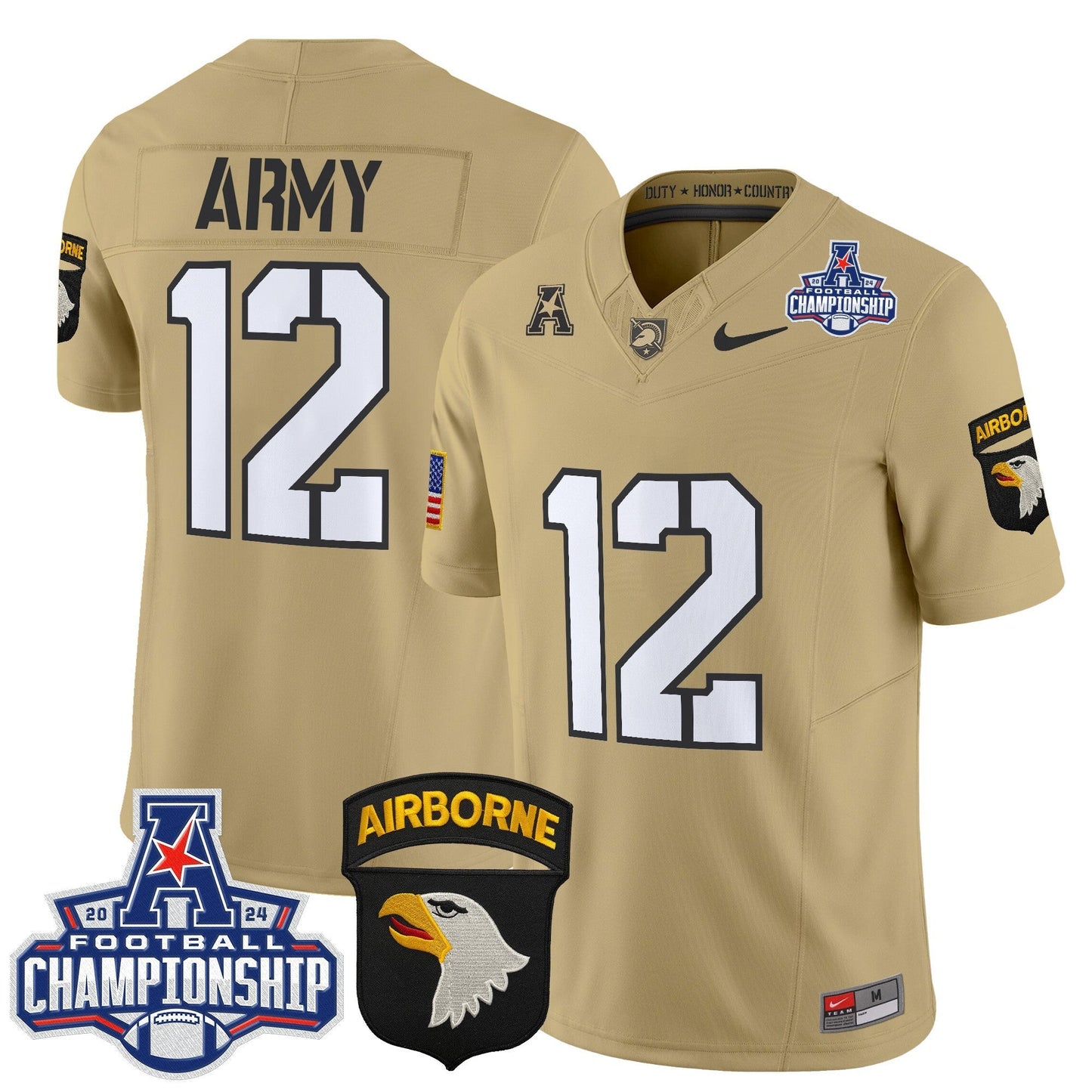 Army Black Knights 2024 AAC Championship Patch Vapor Limited Jersey V2 - All Stitched