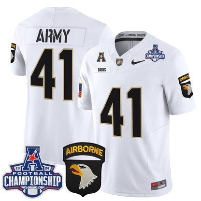 Army Black Knights 2024 AAC Championship Patch Vapor Limited Jersey V2 - All Stitched