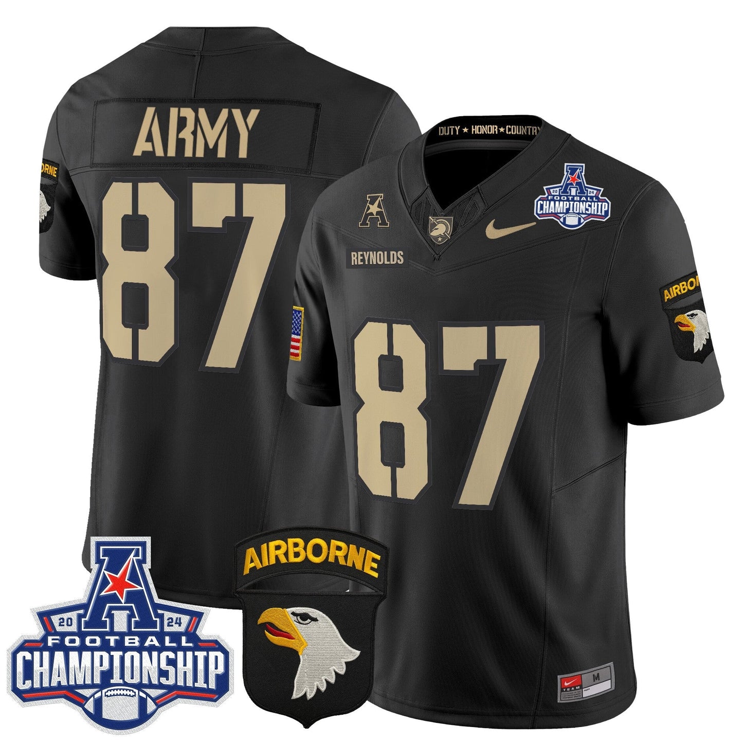Army Black Knights 2024 AAC Championship Patch Vapor Limited Jersey V2 - All Stitched