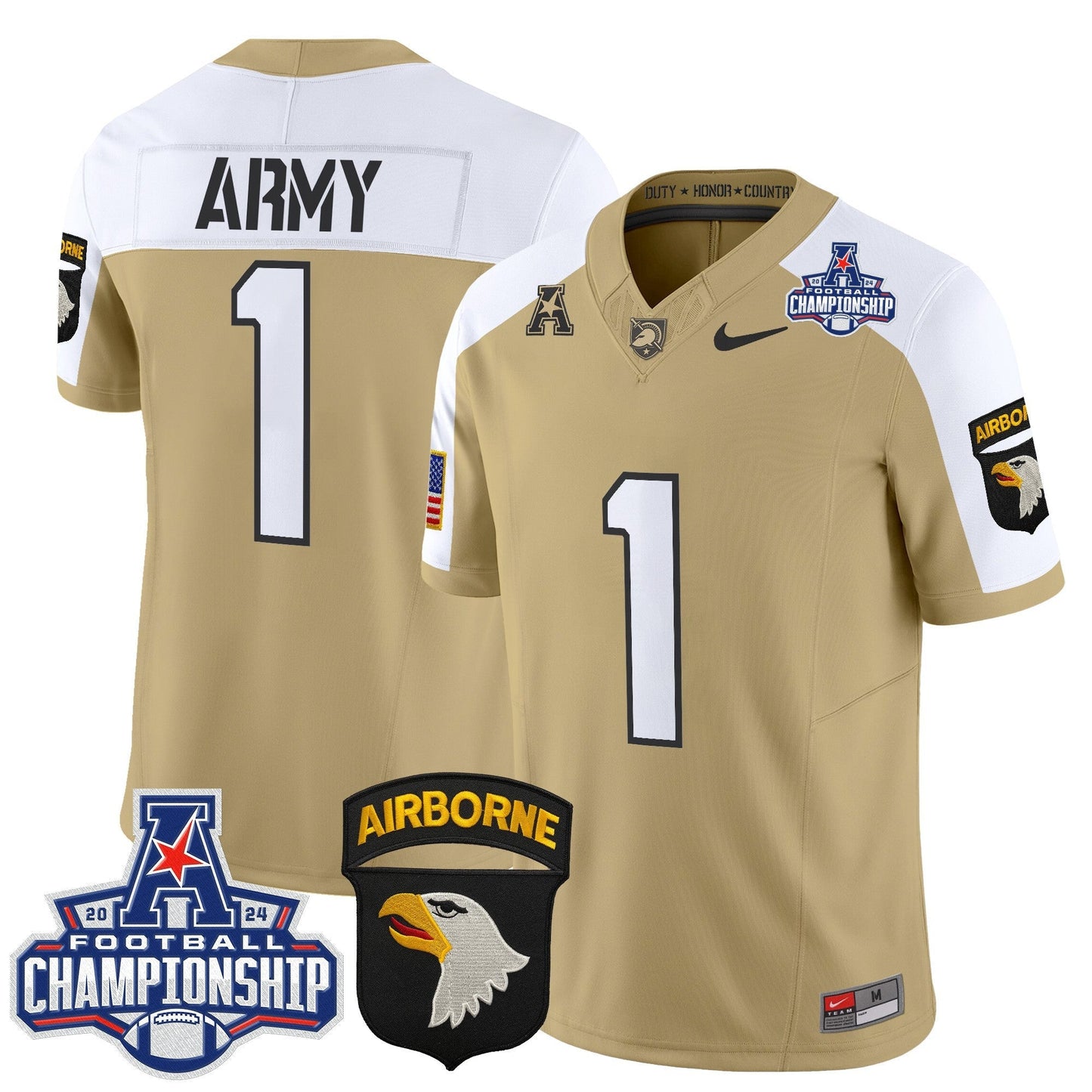 Army Black Knights 2024 AAC Championship Patch Vapor Limited Jersey V2 - All Stitched