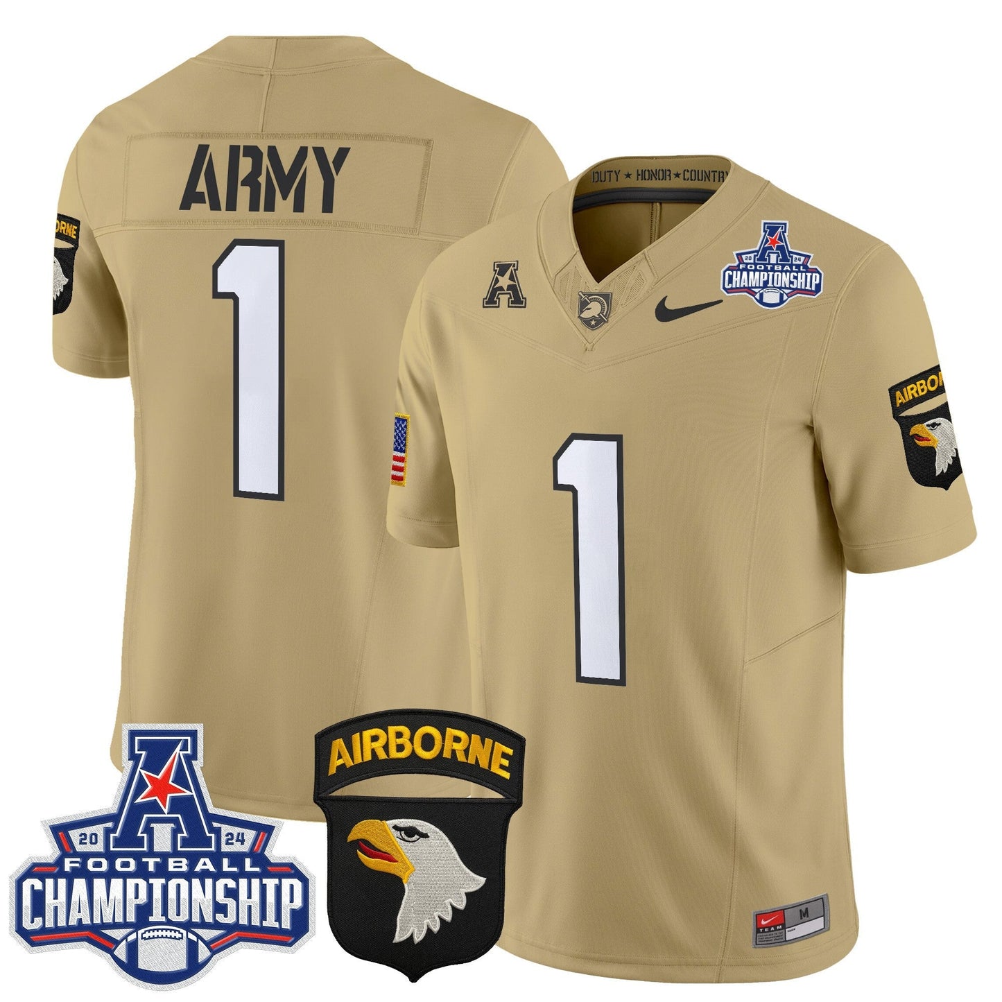 Army Black Knights 2024 AAC Championship Patch Vapor Limited Jersey V2 - All Stitched