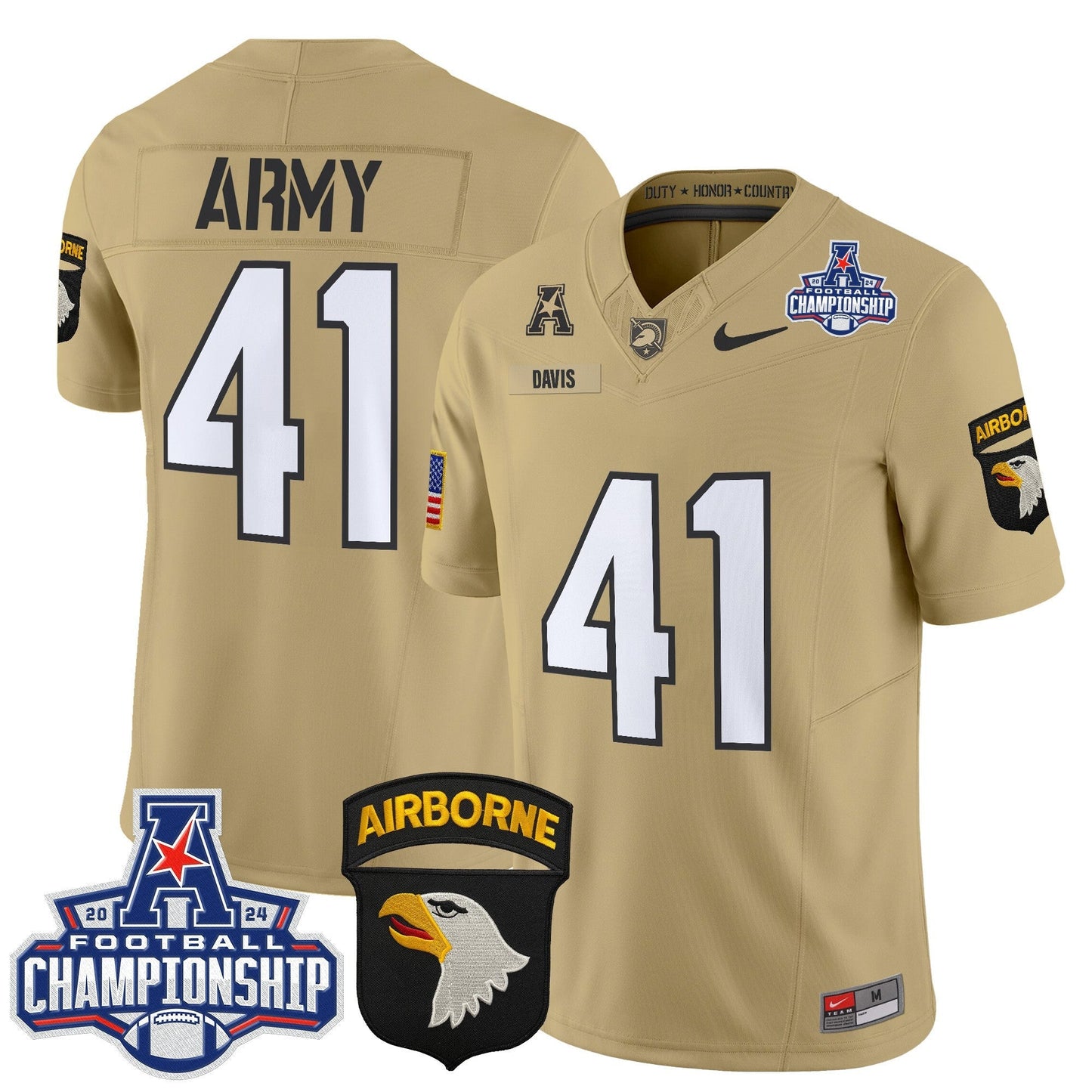 Army Black Knights 2024 AAC Championship Patch Vapor Limited Jersey V2 - All Stitched