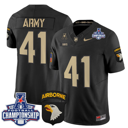 Army Black Knights 2024 AAC Championship Patch Vapor Limited Jersey V2 - All Stitched