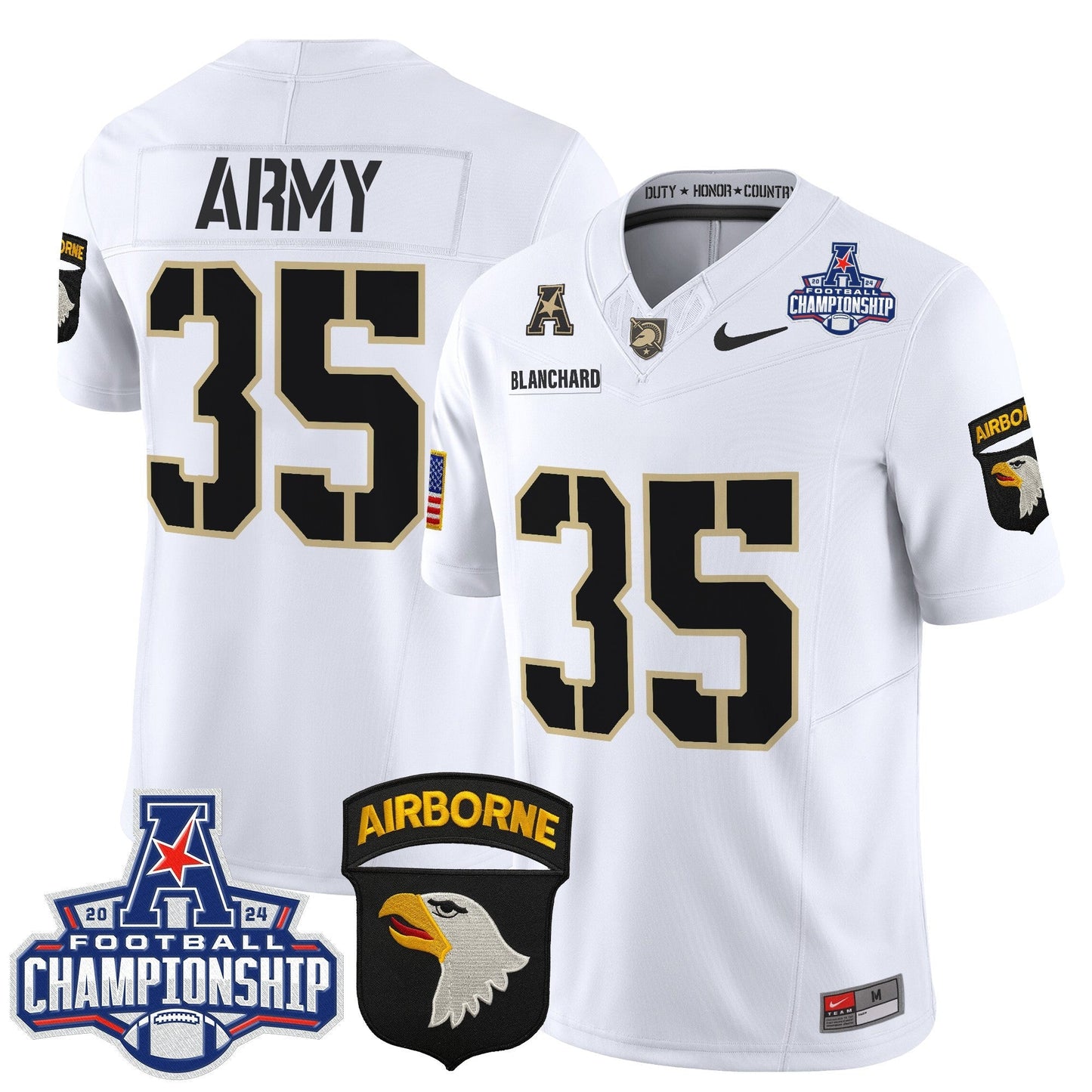 Army Black Knights 2024 AAC Championship Patch Vapor Limited Jersey V2 - All Stitched