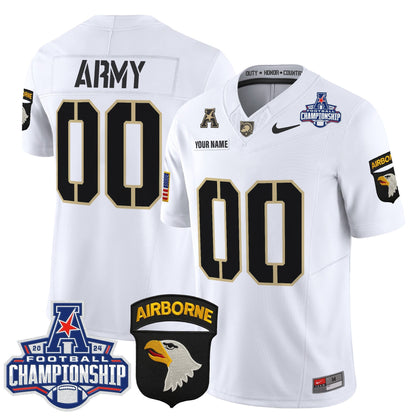 Army Black Knights 2024 AAC Championship Patch Vapor Limited Custom Jersey V2 - All Stitched