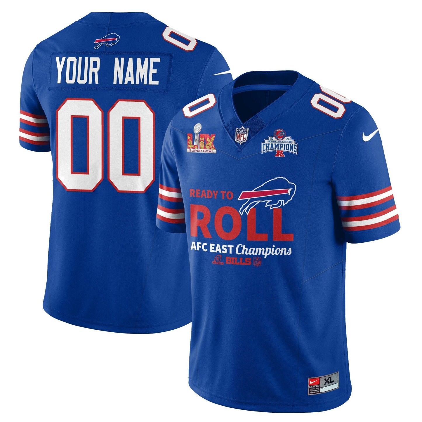 BUF 2024 AFC East Champions Patch Vapor Limited Custom Jersey
