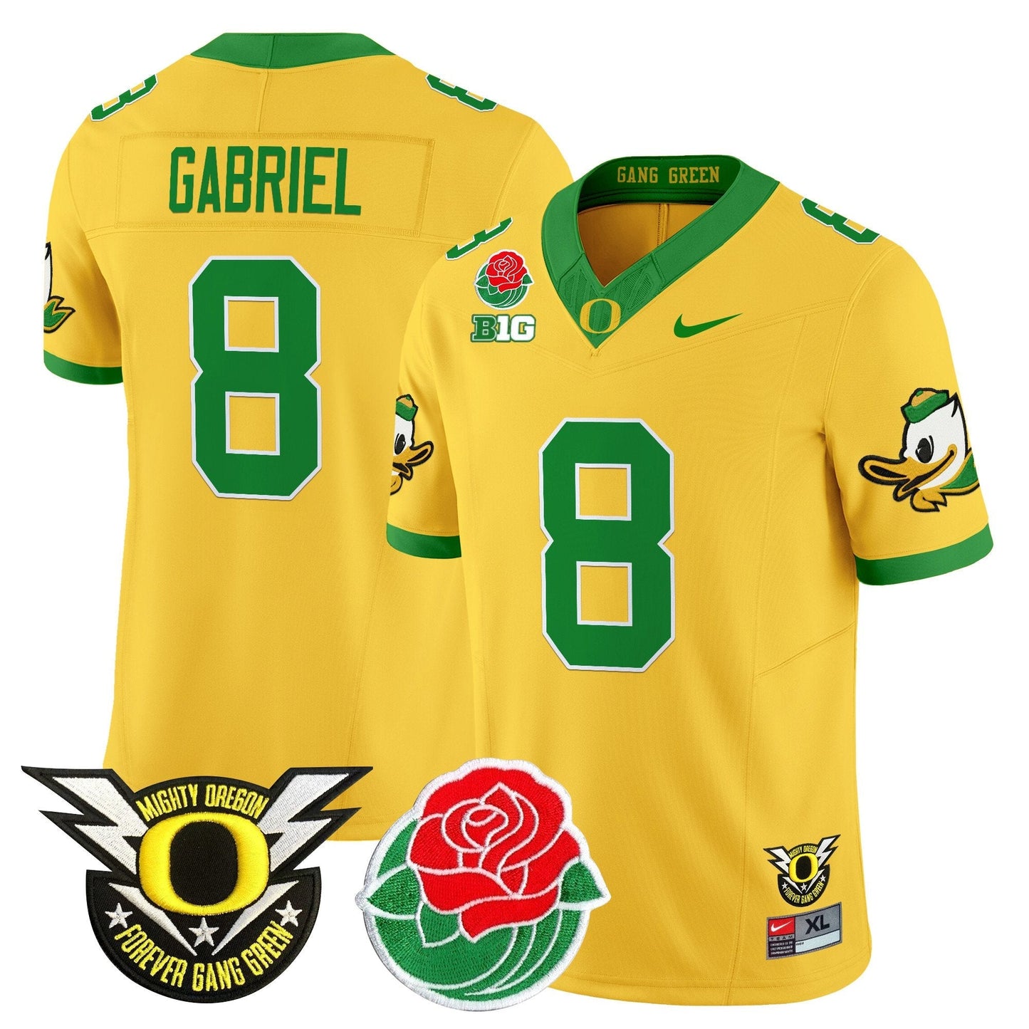 ORE 2025 Rose Bowl Game & BIG Patch Vapor Limited Jersey - All Stitched