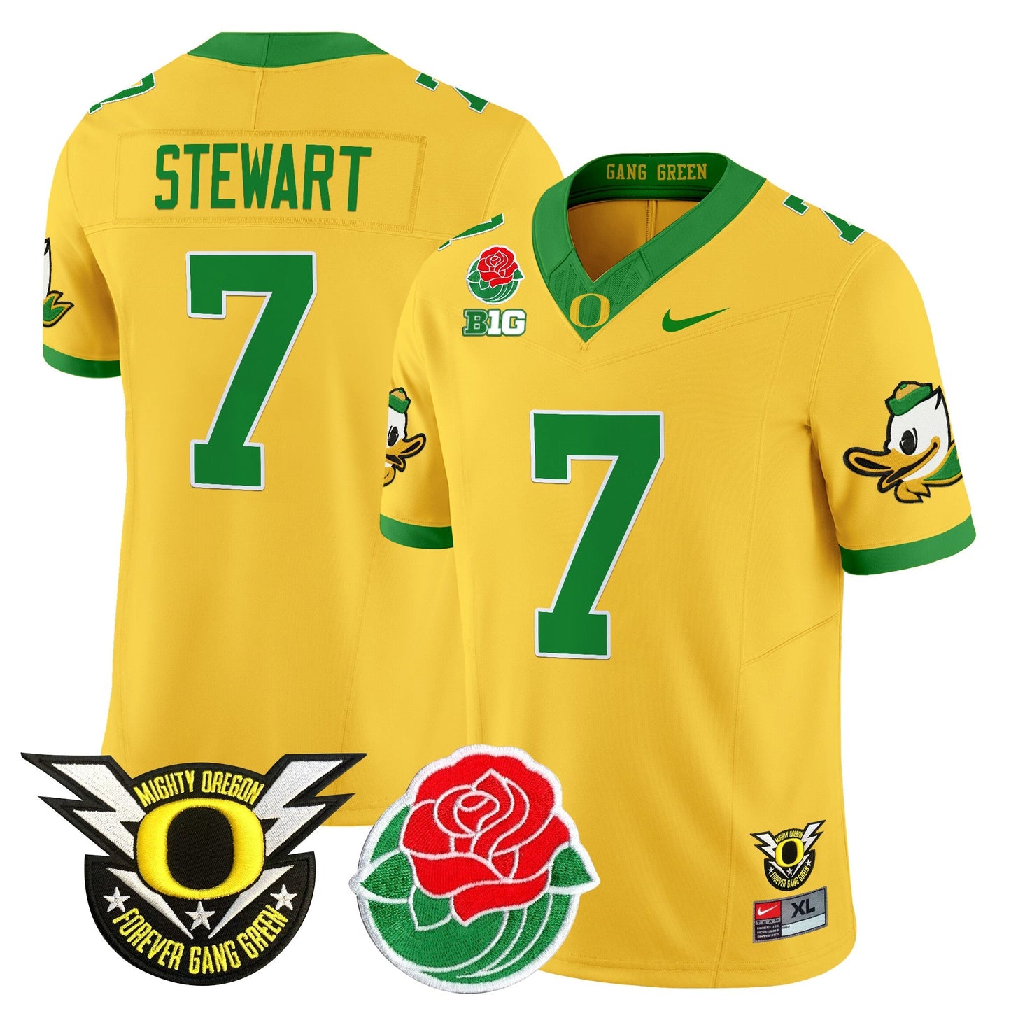 ORE 2025 Rose Bowl Game & BIG Patch Vapor Limited Jersey - All Stitched