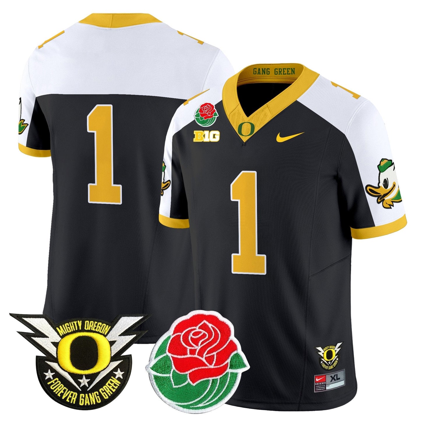 ORE 2025 Rose Bowl Game & BIG Patch Vapor Limited Jersey - All Stitched