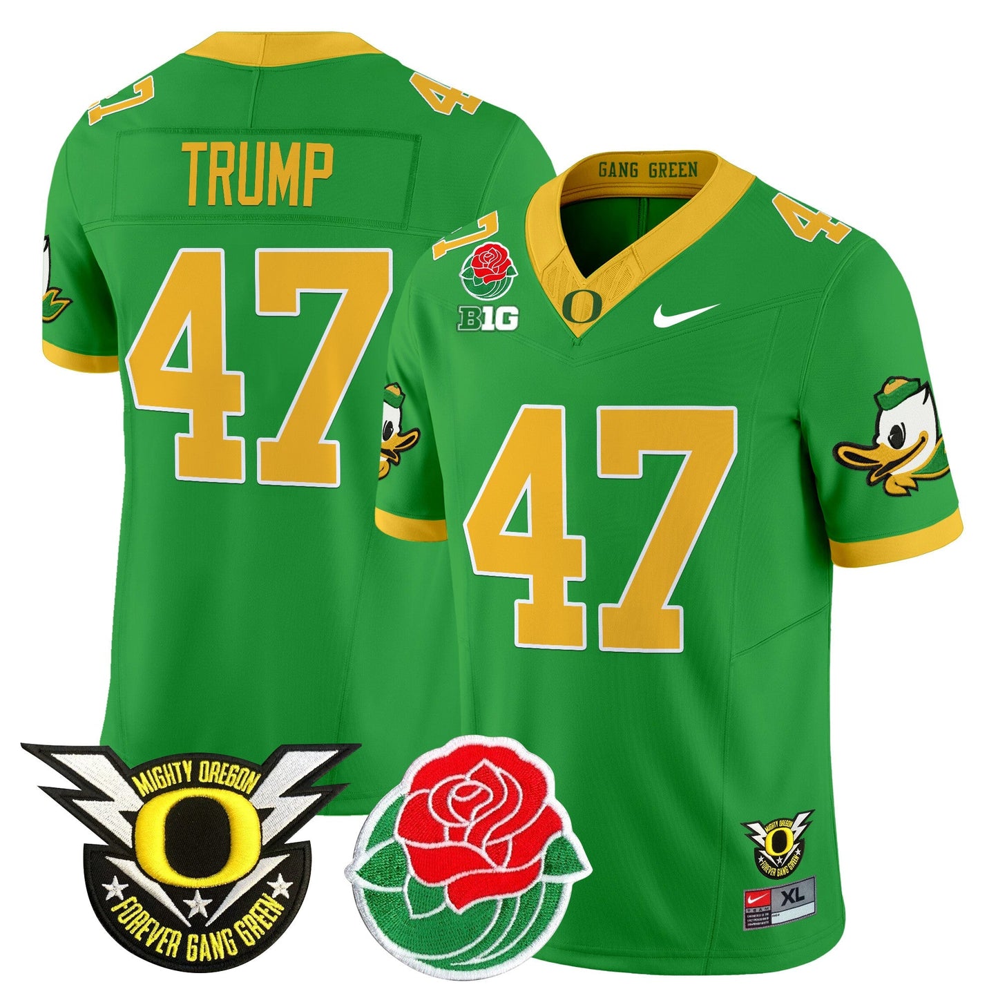 ORE 2025 Rose Bowl Game & BIG Patch Vapor Limited Jersey - All Stitched