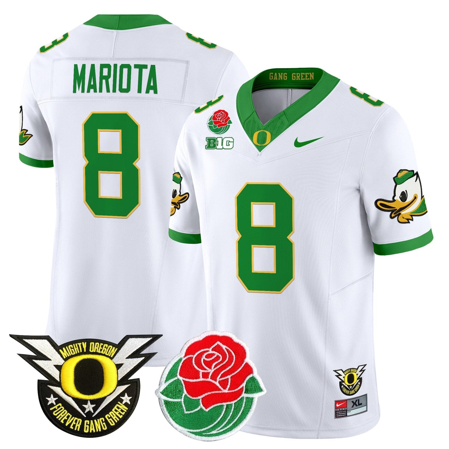 ORE 2025 Rose Bowl Game & BIG Patch Vapor Limited Jersey - All Stitched