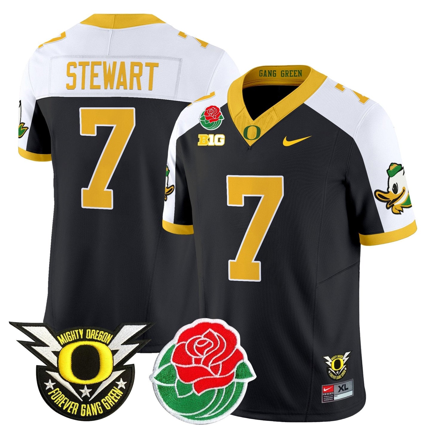ORE 2025 Rose Bowl Game & BIG Patch Vapor Limited Jersey - All Stitched