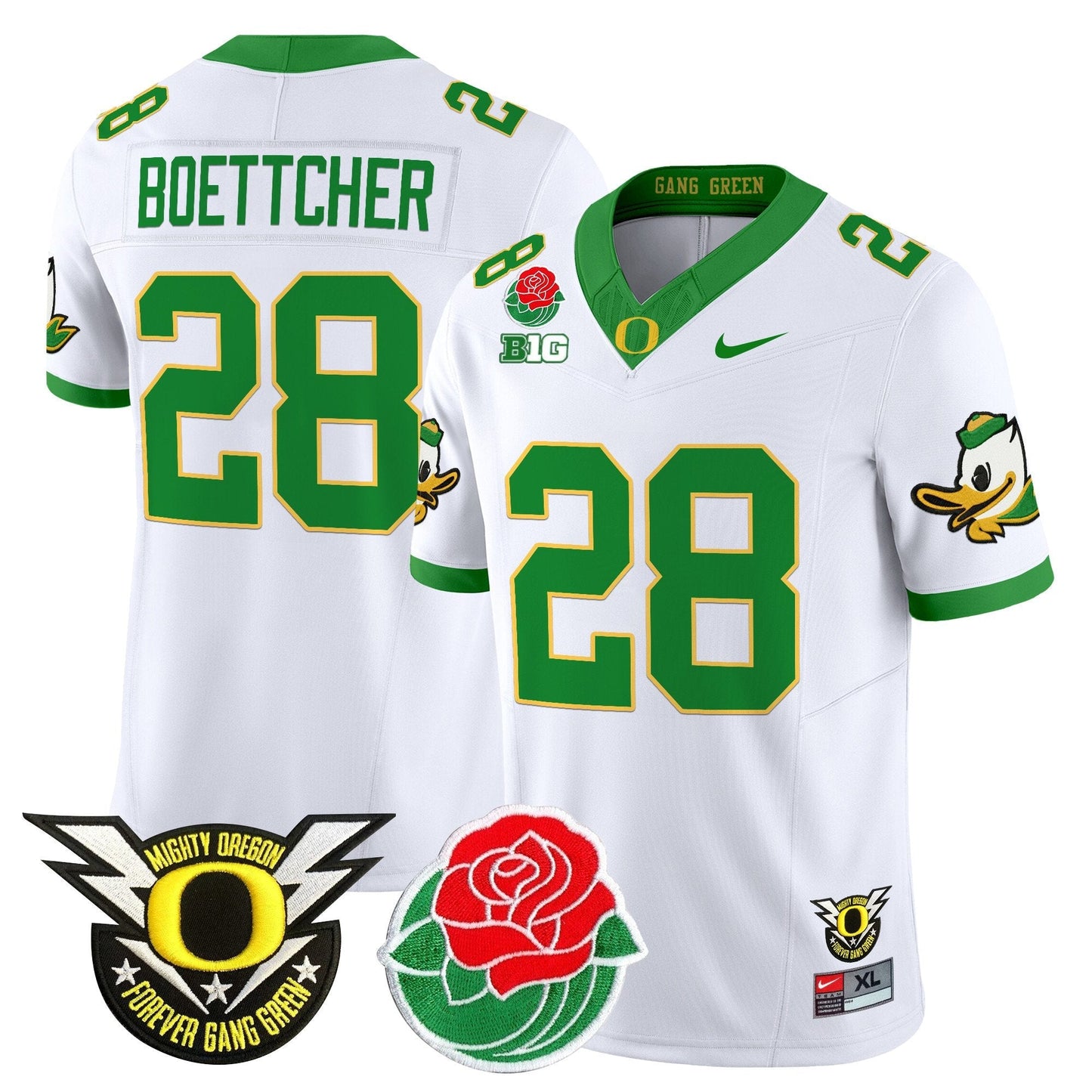 ORE 2025 Rose Bowl Game & BIG Patch Vapor Limited Jersey - All Stitched