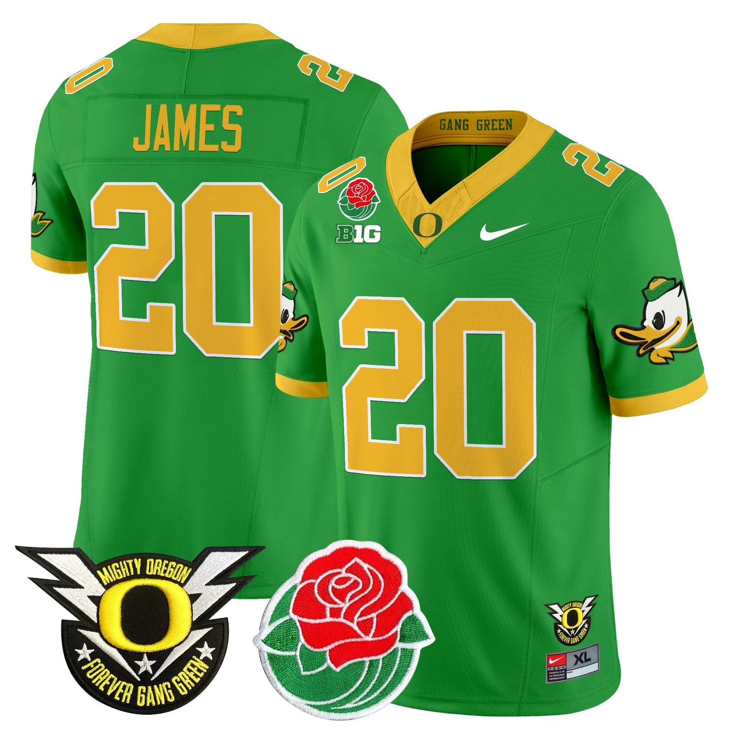 ORE 2025 Rose Bowl Game & BIG Patch Vapor Limited Jersey - All Stitched