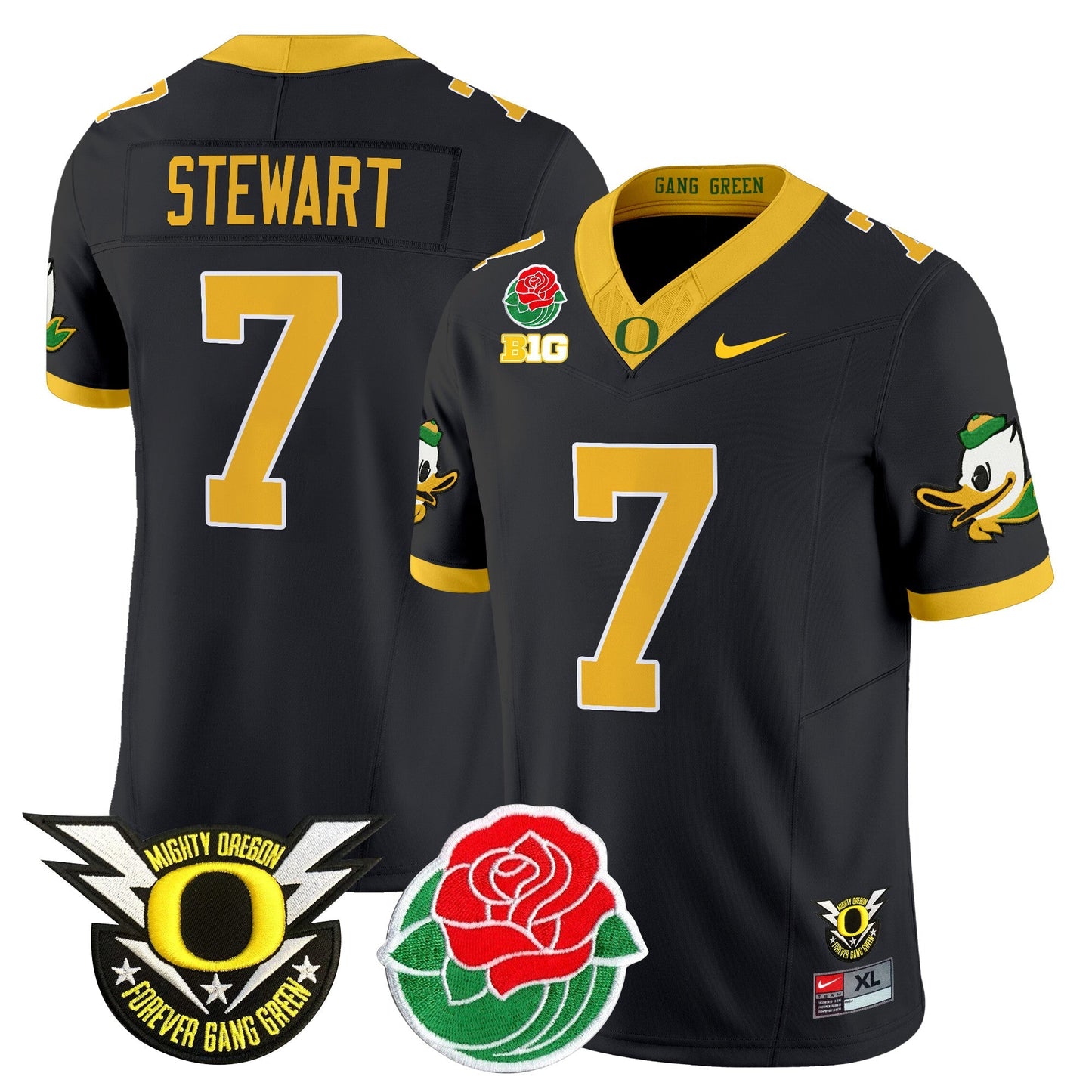 ORE 2025 Rose Bowl Game & BIG Patch Vapor Limited Jersey - All Stitched