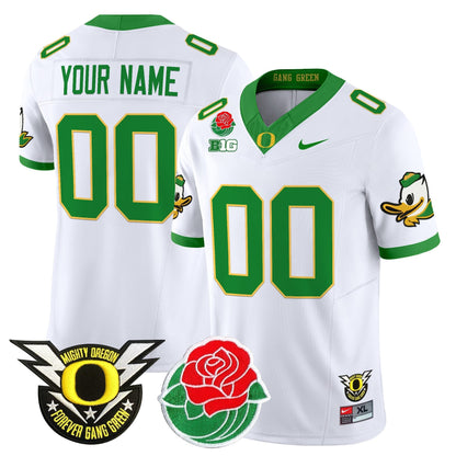 ORE 2025 Rose Bowl Game & BIG Patch Vapor Limited Custom Jersey - All Stitched