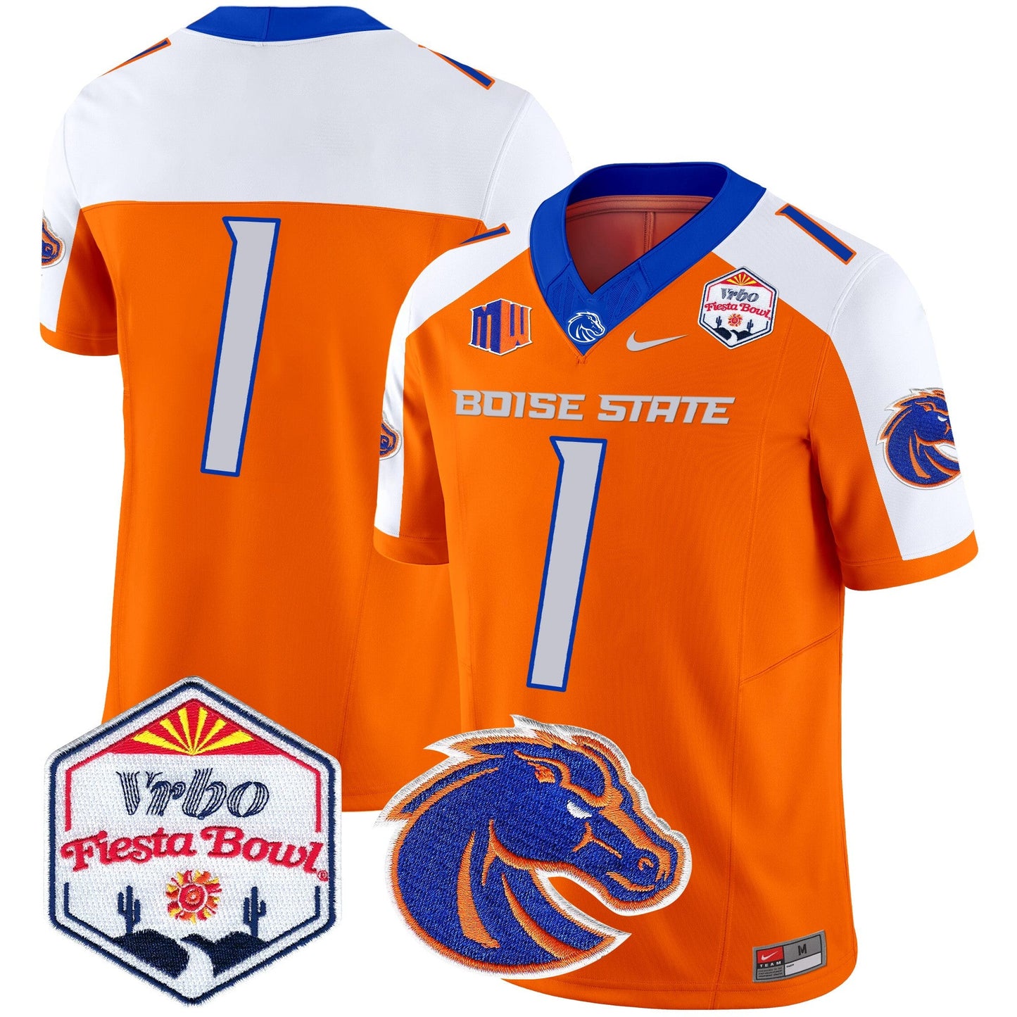 Boise State Broncos 2024 The Fiesta Bowl Patch Vapor Limited Jersey - All Stitched