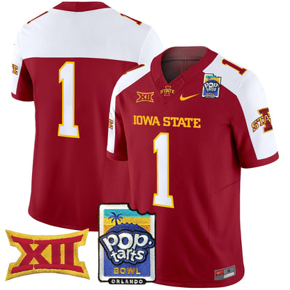 Iowa State Cyclones 2025 PopTarts Bowl Patch Vapor Limited Jersey - All Stitched