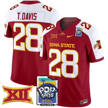 Iowa State Cyclones 2025 PopTarts Bowl Patch Vapor Limited Jersey - All Stitched
