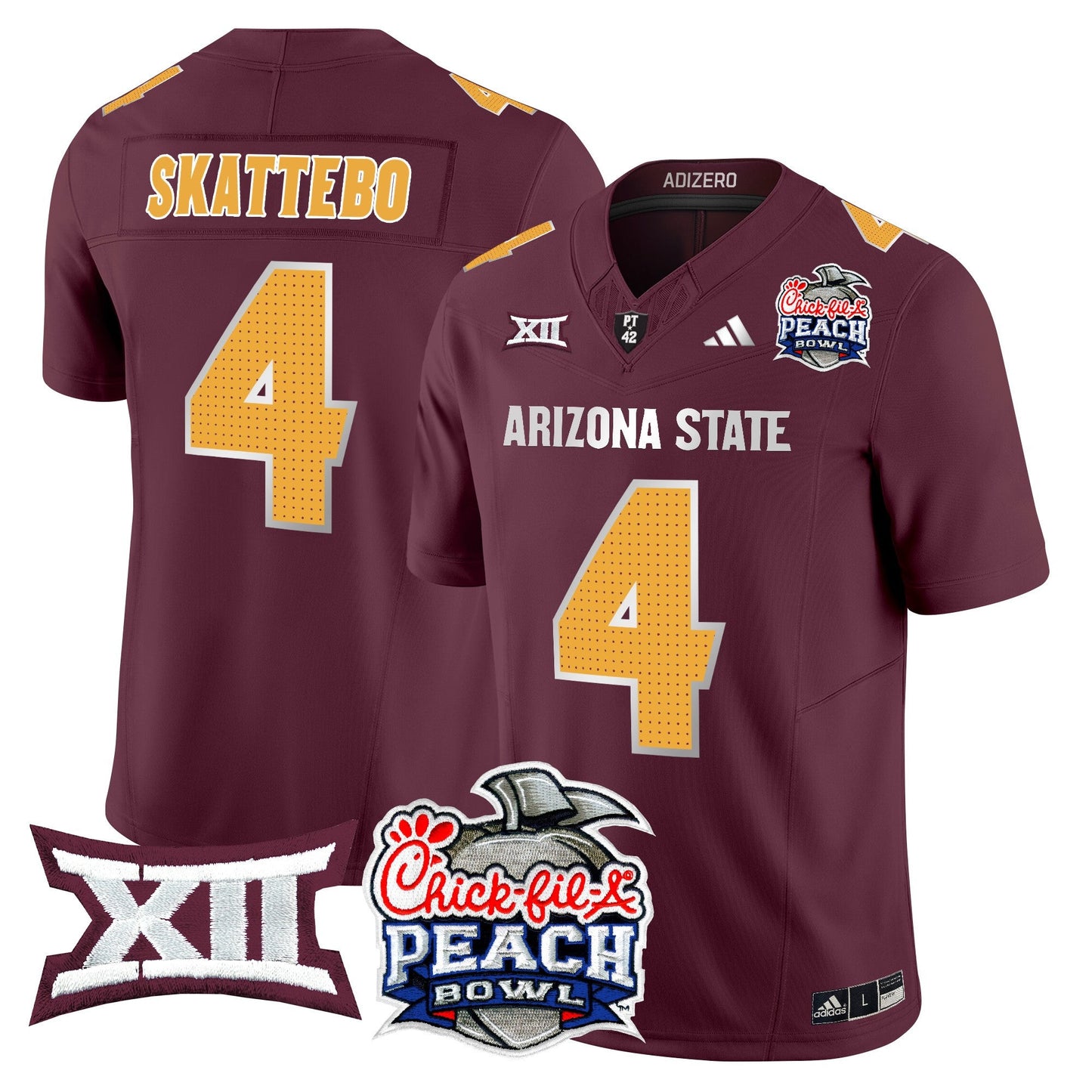 Arizona State Sun Devils 2025 Peach Bowl Vapor Limited Jersey - All Stitched