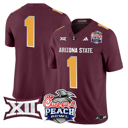 Arizona State Sun Devils 2025 Peach Bowl Vapor Limited Jersey - All Stitched